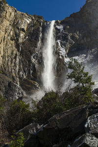 Low angle view of  bridal veil waterfalls