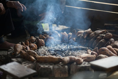 Sweet potatoes at bonfire