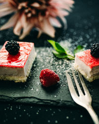 Close-up of cake on plate