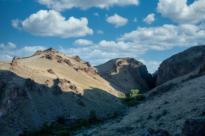 Scenic view of rocky mountains against sky