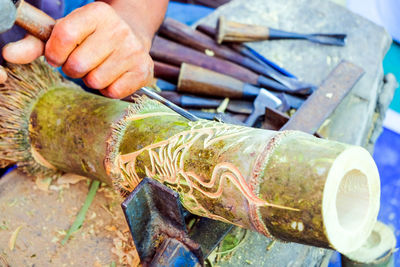 Close-up of man working