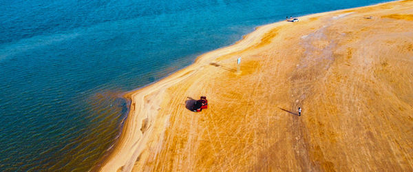 High angle view of beach