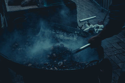 Midsection of person preparing food