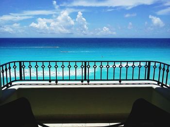 View of calm blue sea against sky