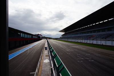 Empty motor racing track stadium
