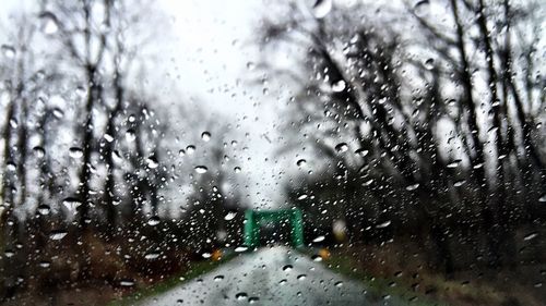 Close-up of water drops on glass