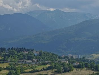 Scenic view of mountains against sky