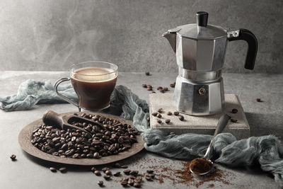 Close-up of coffee on table