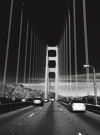 View of suspension bridge against sky