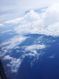 Aerial view of cloudscape against cloudy sky