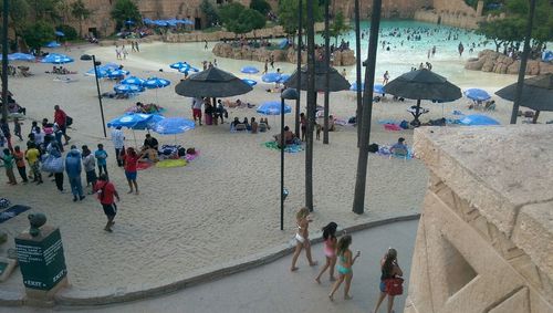 People enjoying at beach
