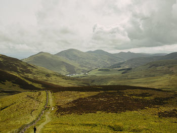 Rolling hills in scottish countryside