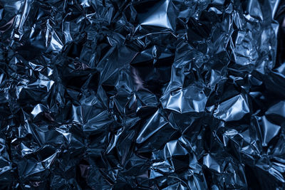 Full frame shot of crumpled foil