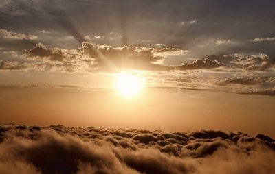 Scenic view of cloudscape against sky during sunset