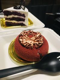 Close-up of sweet food served on table