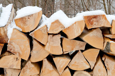 Full frame shot of logs