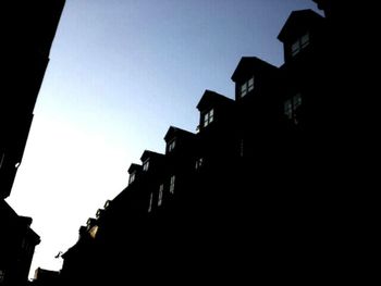 Low angle view of building against clear sky