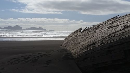 Scenic view of beach against sky