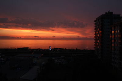 Scenic view of sea during sunset