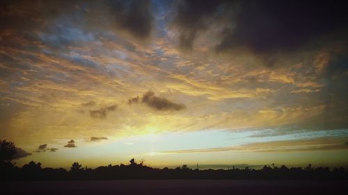 Silhouette of landscape at sunset