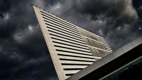Low angle view of modern building against sky
