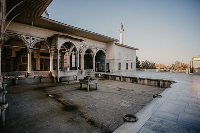 View of historic building against clear sky