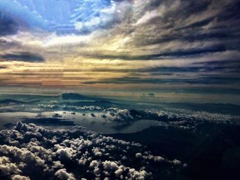 Scenic view of cloudy sky at sunset