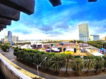 Panoramic view of city against sky