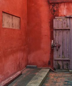 Closed door of old building