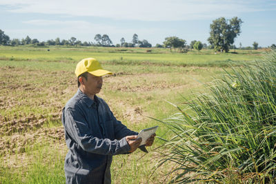 Man standing in field