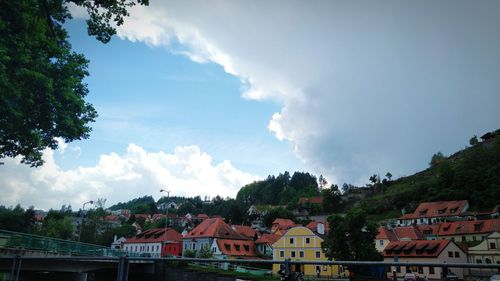 View of house against cloudy sky