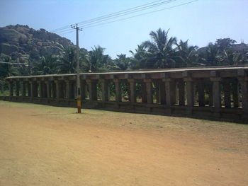 View of bridge against blue sky