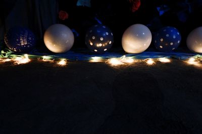 Close-up of illuminated balls