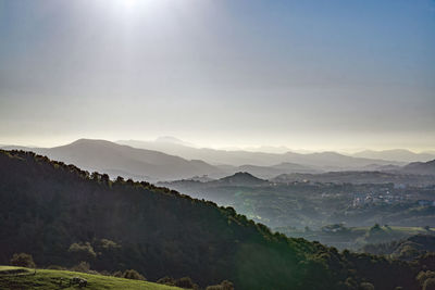 Scenic view of mountains against sky