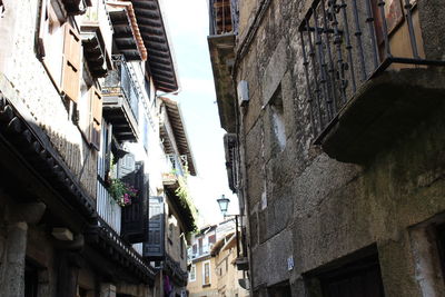 Low angle view of residential buildings against sky