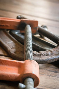 Close-up of rusty machine part