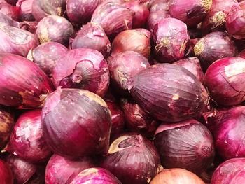Full frame shot of onions for sale at market stall