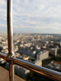 Close-up of cityscape against sea