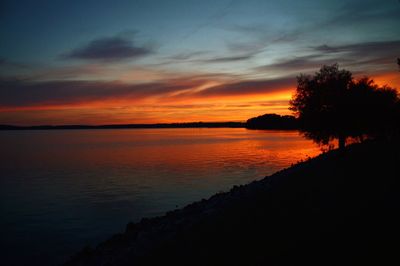 Scenic view of sea at sunset