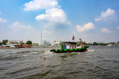 Sunny afternoon along chao phraya river lifestyle