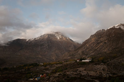 Scenic view of mountains against sky
