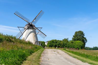 Road to seidla manor windmill in albu, jarva county, estonia