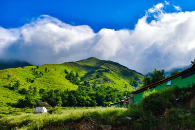 Scenic view of mountains against sky