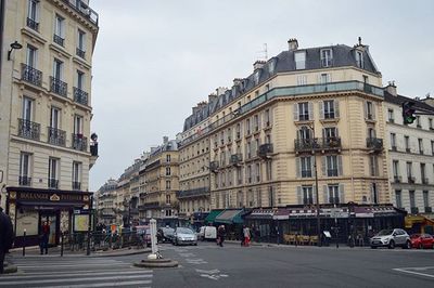 City street with buildings in background