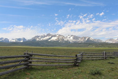 Scenic view of field against sky