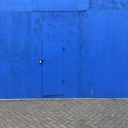 Close-up of closed blue door