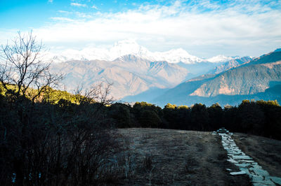 Scenic view of mountains against sky