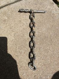 High angle view of chain