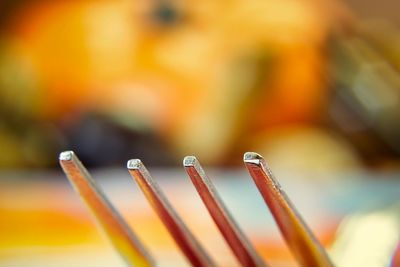 Close-up of colored pencils