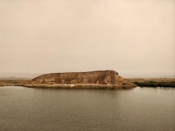 Scenic view of lake against clear sky